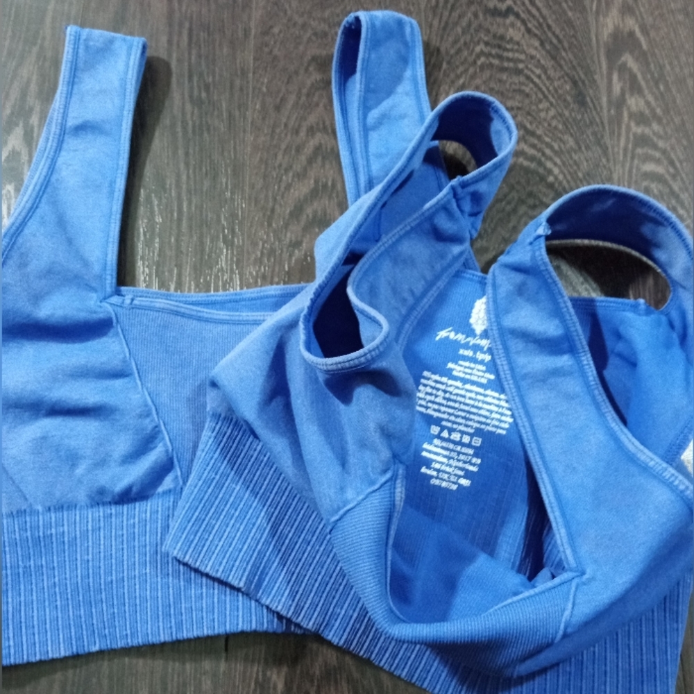 NEW FP Movement Good Karma Square Neck Bra in Blue Size XS/S - Picture 10 of 13